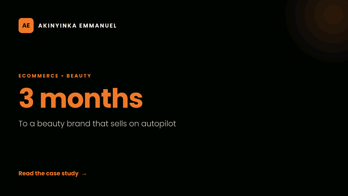 3 months to autopilot beauty brand